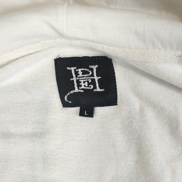 Don Ed Hardy Flame Skull Men's White Full Zip Up Hoodie Size Large - Picture 8 of 10